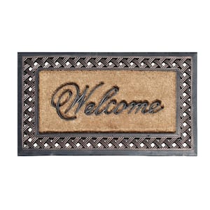 A1HC First Impression Brush Large 23 in. x 38 in. Rubber and Coir Door Mat