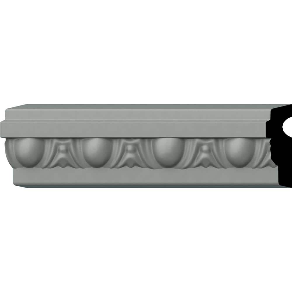 94.5" White Polyurethane Egg & Dart Crown Moulding