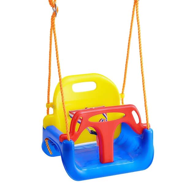 3-in-1 Toddler Swing Seat, Metal Outdoor Swing Set with 200lbs. Capacity, Adjustable Rope, Detachable Baby to Teen Swing