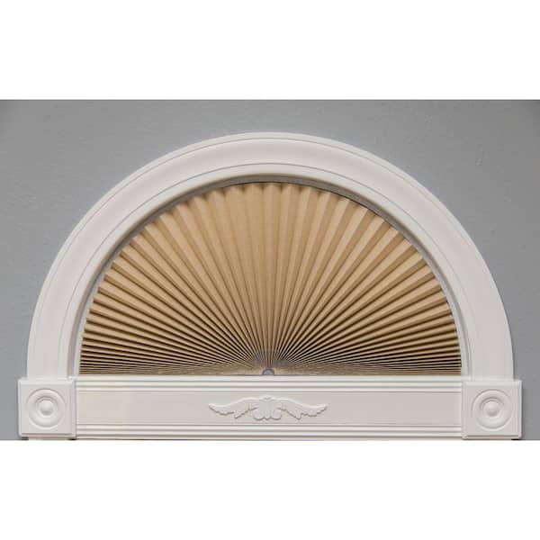 Original Natural Light Blocking Fabric Arch Pleated Shade - 72 in. W x 36 in. L