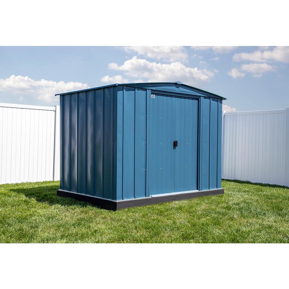 8 ft x 6 ft Blue Grey Galvanized Steel Storage Shed