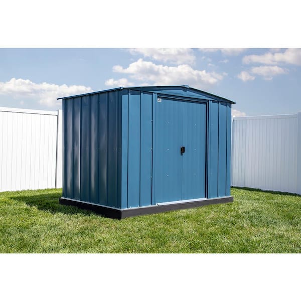 Arrow Classic 8 ft. W x 6 ft. D Blue Grey Steel Storage Shed