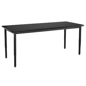 Heavy Duty Height Adjustable Table 24 in. x 72 in. Black Frame, Black Top