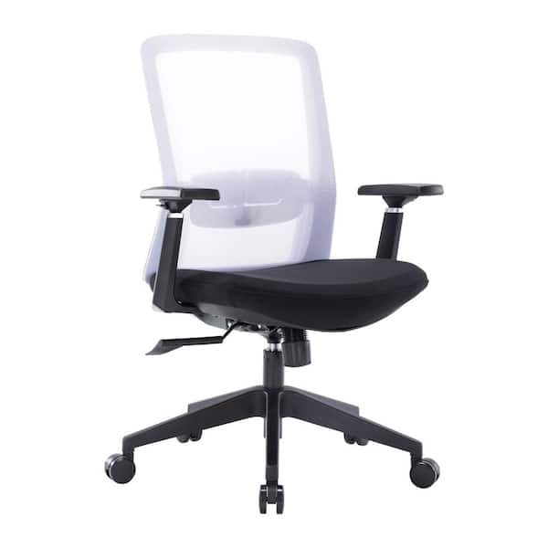 Leisuremod Ingram Fabric Swivel Office Chair in White