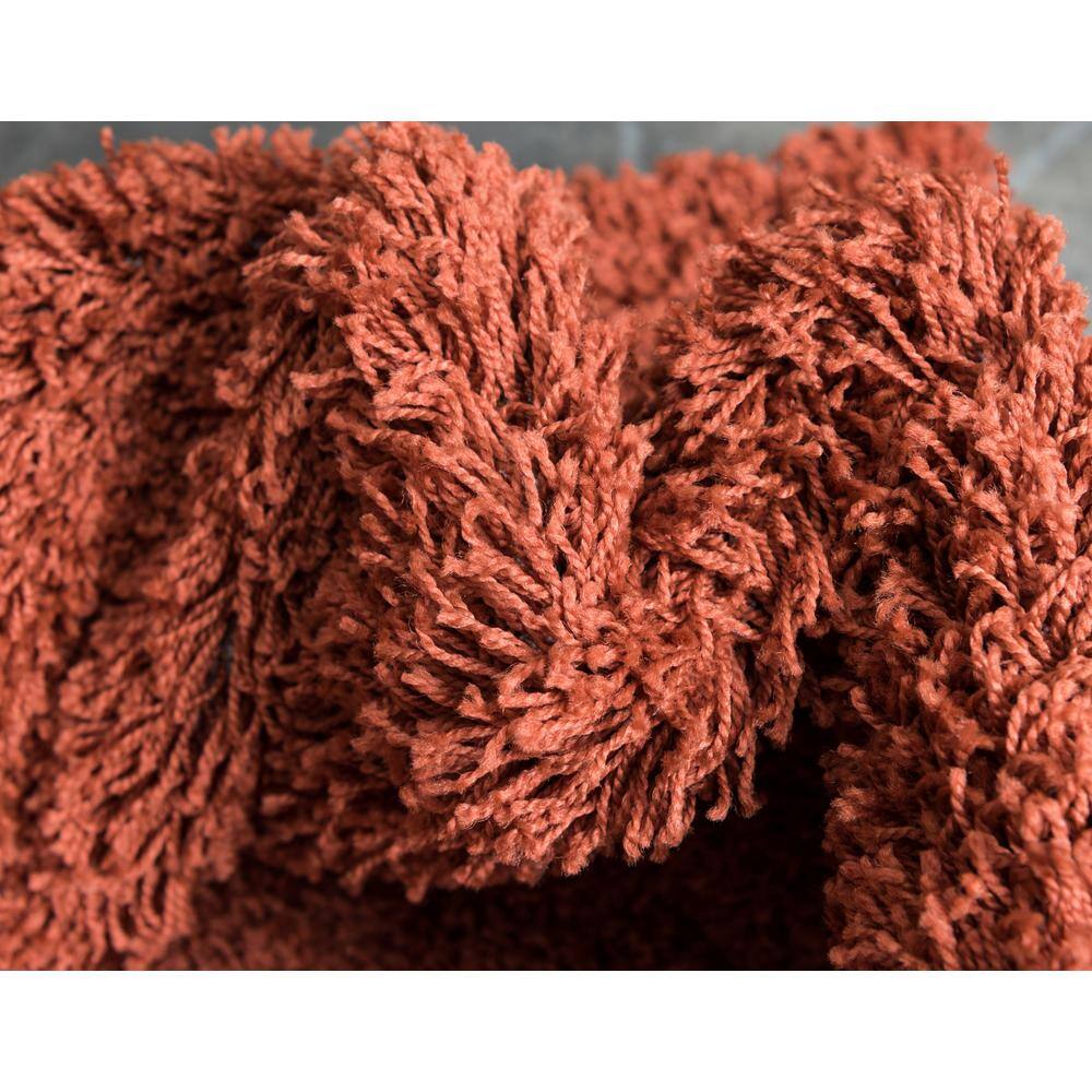 Rectangular 8' x 10' Red Synthetic Shag Area Rug