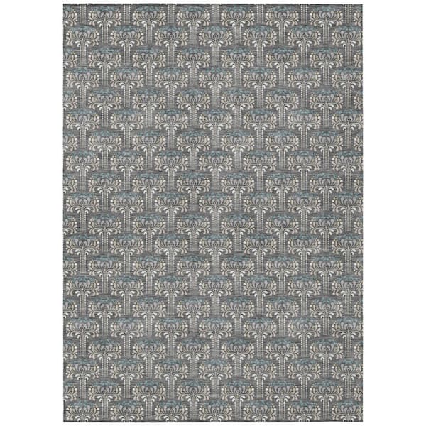 Chantille Machine Washable Indoor/Outdoor Abstract ACN3065 Gray 8 ft. x 10 ft. Area Rug