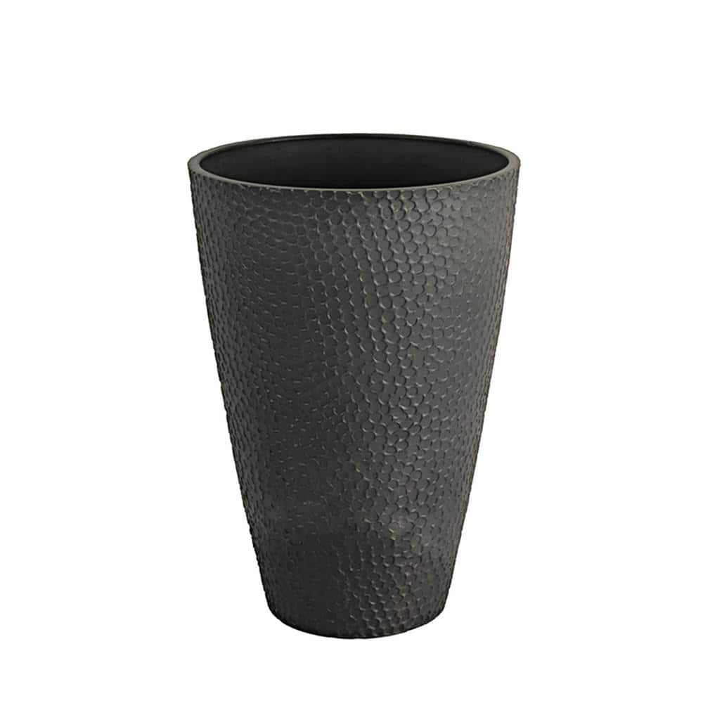 Valencia Charcoal Hammered Texture Outdoor Floor Planter