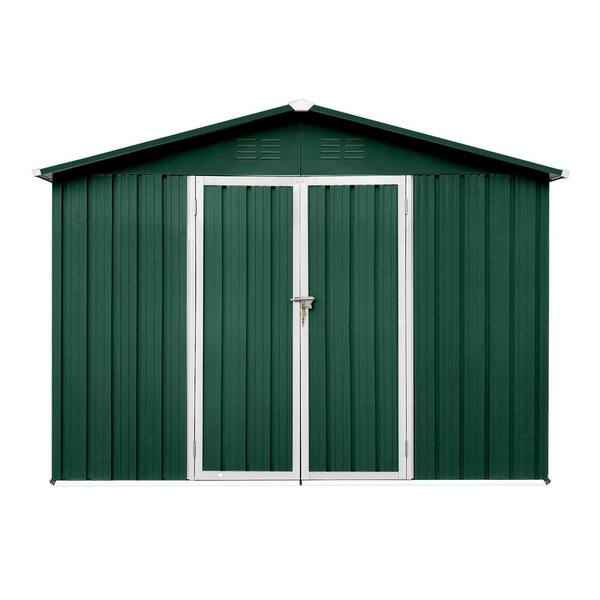 8 ft. W x 6 ft. D Green Metal Shed with Double Door (48 sq. ft. )