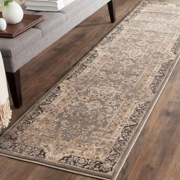 Safavieh Vintage Taupe Black 2 Ft X 8 Ft Antique Medallion Runner Rug Vtg574d 28 The Home Depot