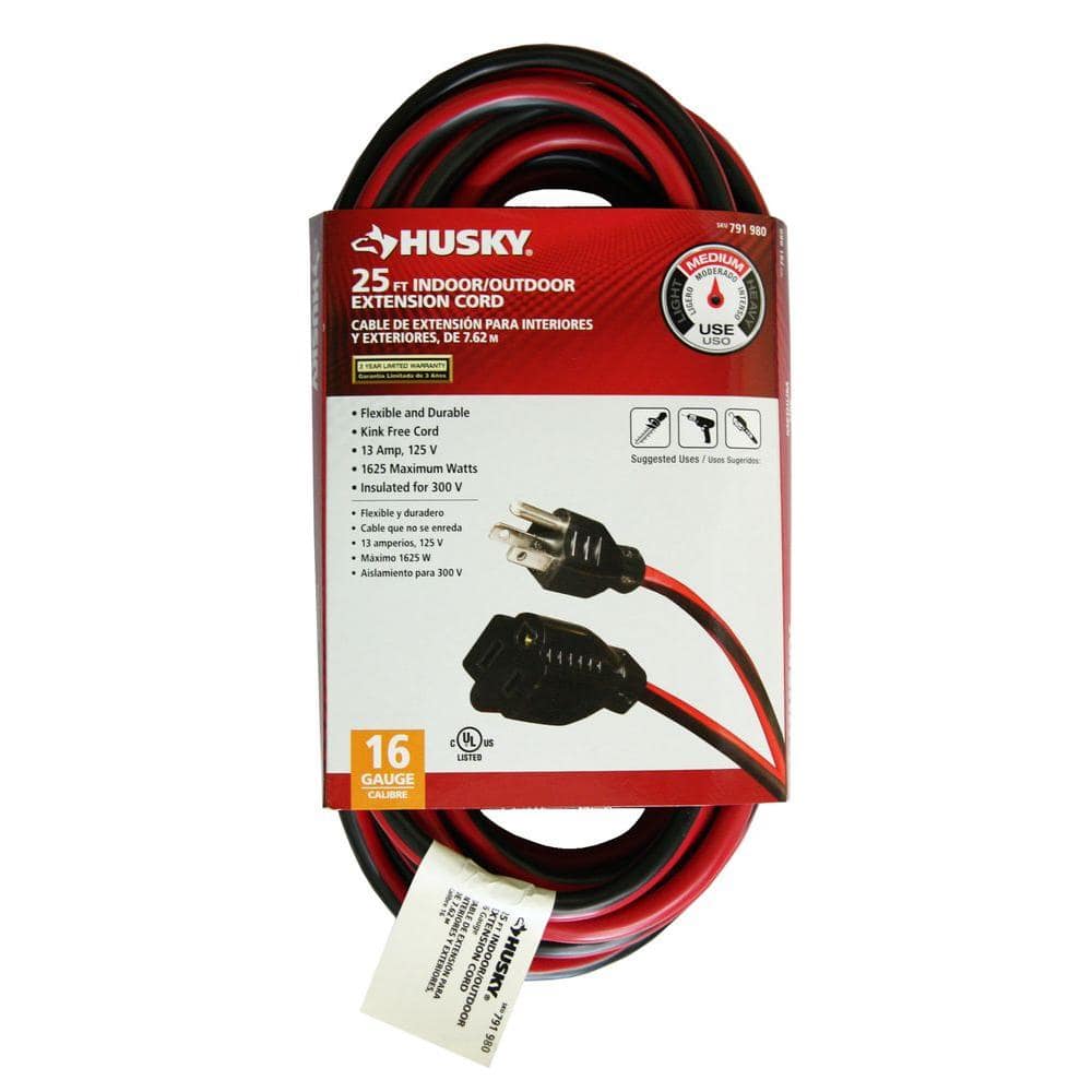 25 ft. 16/3 Medium-Duty Indoor/Outdoor Extension Cord, Red and Black price history on PriceWatchPro