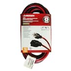 25 ft. 16/3 Medium-Duty Indoor/Outdoor Extension Cord, Red and Black
