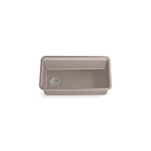 Cairn Neoroc Undermount Granite Composite 33.5 in. Single Bowl Kitchen Sink Kit in Matte Taupe
