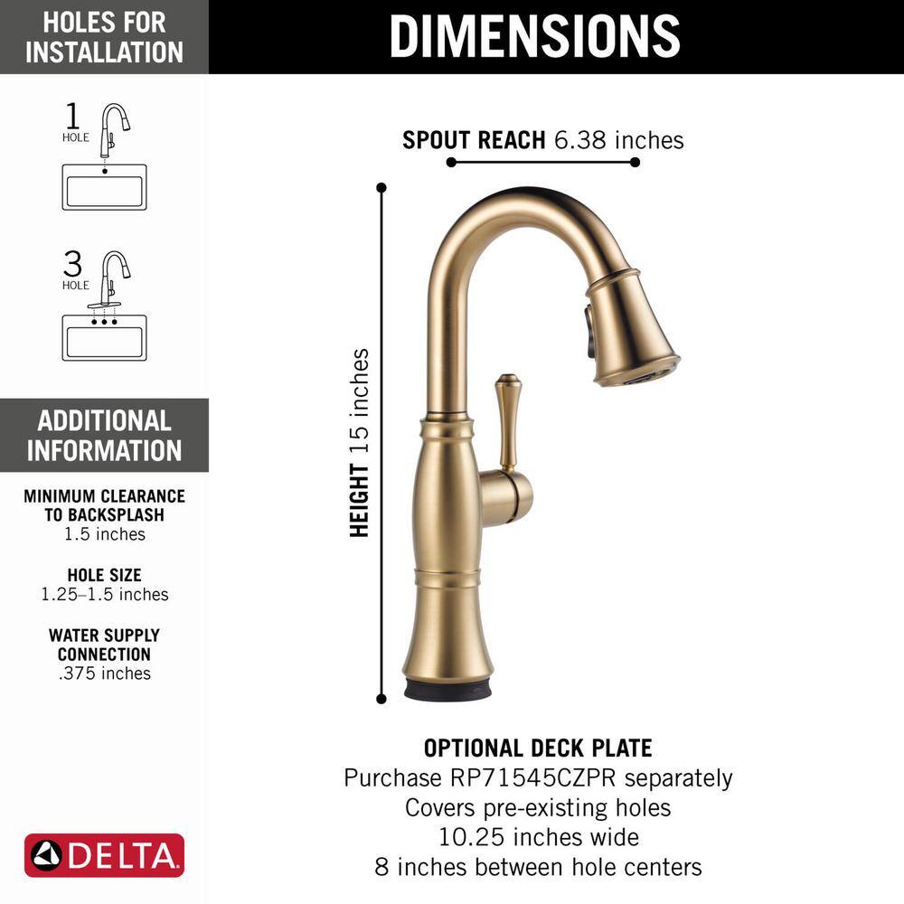 Elegant Bronze 15" Modern Bar Prep Faucet with Pull-out Spray