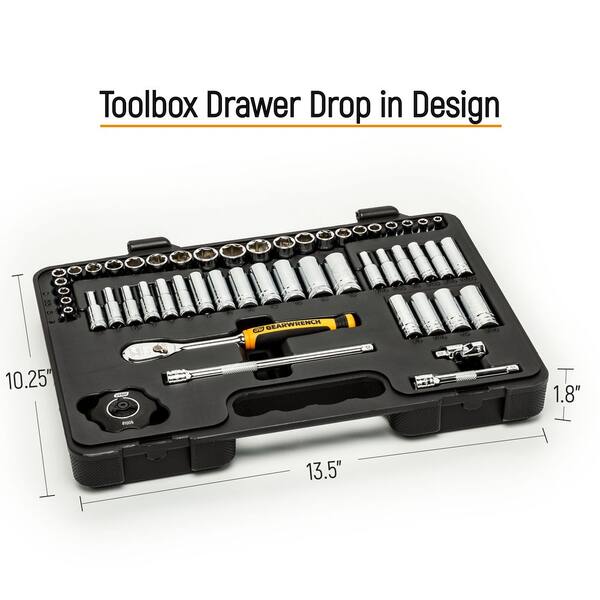 GEARWRENCH 1/4 And 3/8 Drive 6Point Standard Deep SAE/Metric 90Tooth