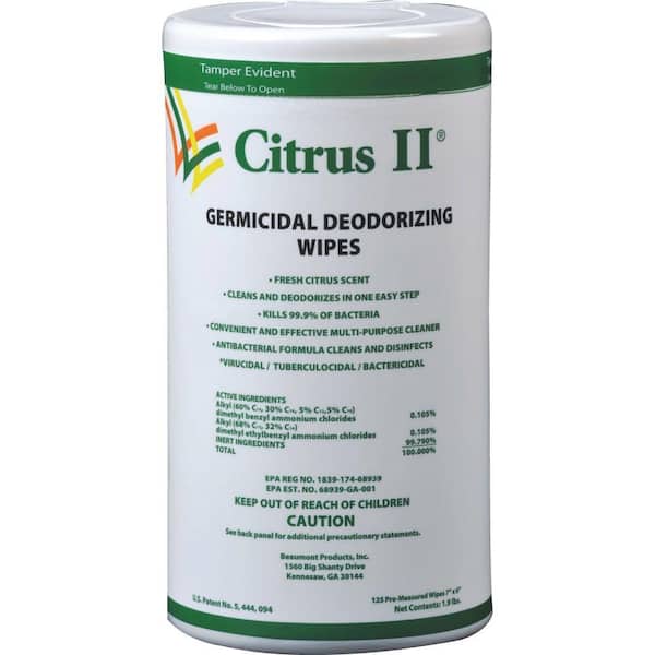 Citrus II Fresh Citrus Germicidal Disinfecting Wipes (125-Count) (2-Pack)
