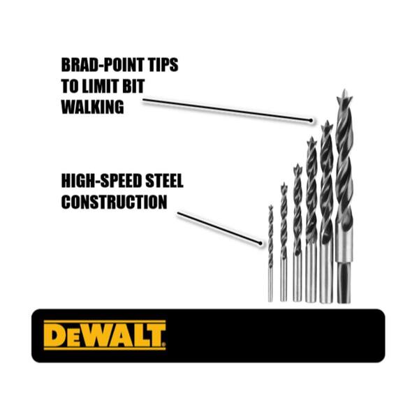 DEWALT DW1720 Brad Point Tip Bit Set 6 Pcs for sale online 
