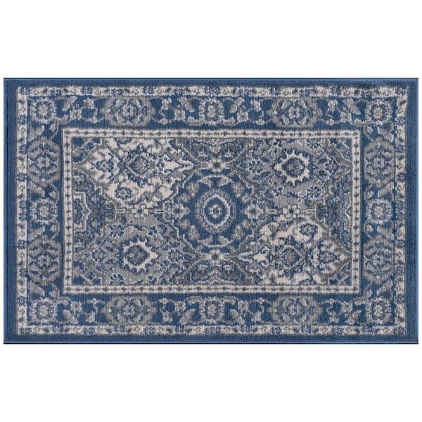 Madison Oriental Navy 2 ft. x 3 ft. Indoor Area Rug