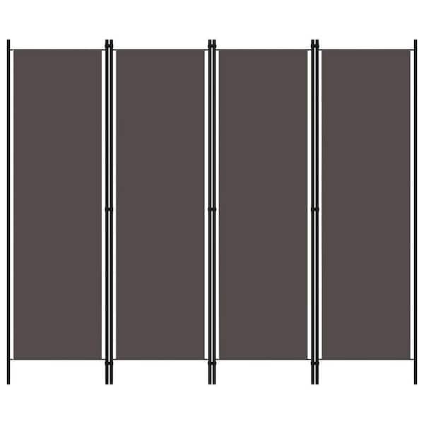 70.9 in. Dark Gray 4-Panel Freestanding Screen Room Divider