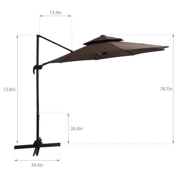 Luxury Umbrellas Ingenua 13 Foot Square Anodized Aluminum Shade Sail Patio  Umbrella 