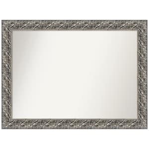 Silver Luxor 43.5 in. W x 32.5 in. H Non-Beveled Wood Bathroom Wall Mirror in Silver