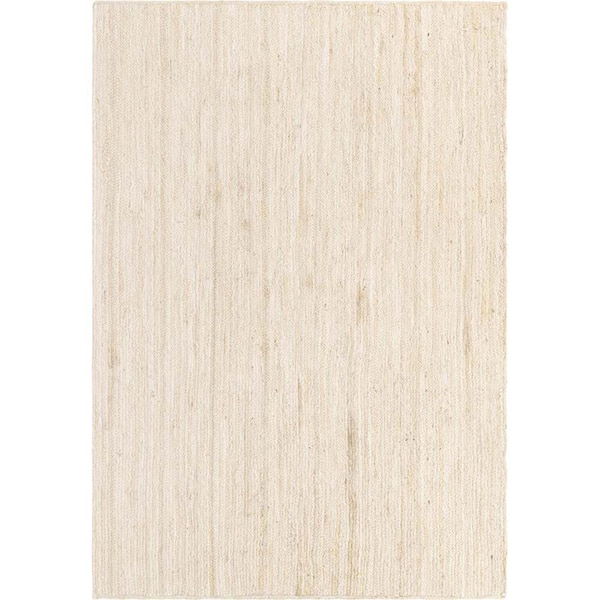 Unique Loom Braided Jute Dhaka White 6' 1 x 9' 0 Area Rug
