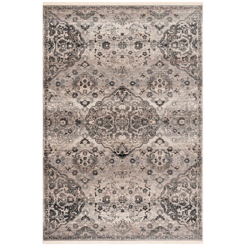 Vintage Persian 4 ft. x 6 ft. Gray Distressed Diamond Medallion Area Rug price history on PriceWatchPro