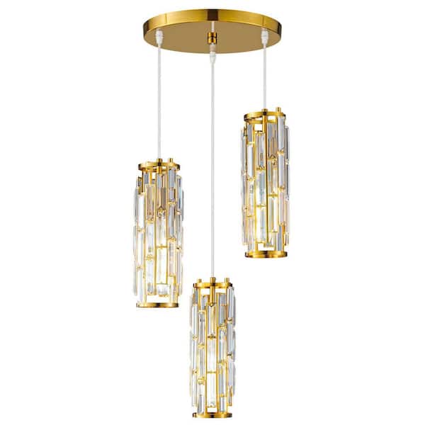 ZHLWIN Home Lighting ‎40-Watts 3-Light Gold Fixture Mini Crystal