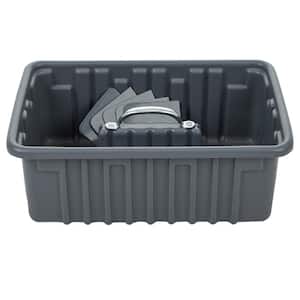 Professional Grade 19 in. Gray Polyethylene Tote Tray with 6-Dividers