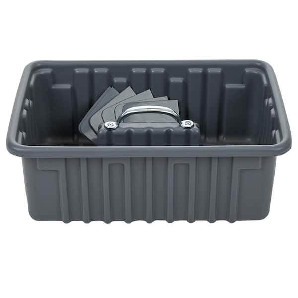 AMERICAN BUILT PRO Professional Grade 19 in. Gray Polyethylene Tote Tray with 6-Dividers