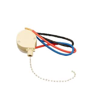 3-Amp Single-Pole 2-Circuit 4-Position (Low-Medium-High-Off) Pull Chain Switch