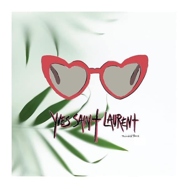 VENICE BEACH Collections Heart-Shaped Glam Fashion Sunglasses by Fairchild Paris 1-Piece Unframed Abstract Poster Art Print 14 in. x 14 in.