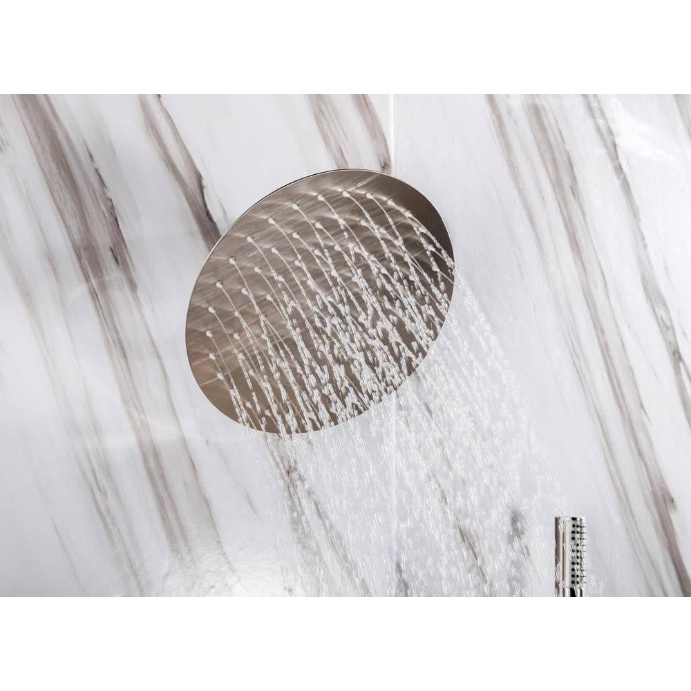 Nickel Multi-Head Wall Mounted Rain Shower System