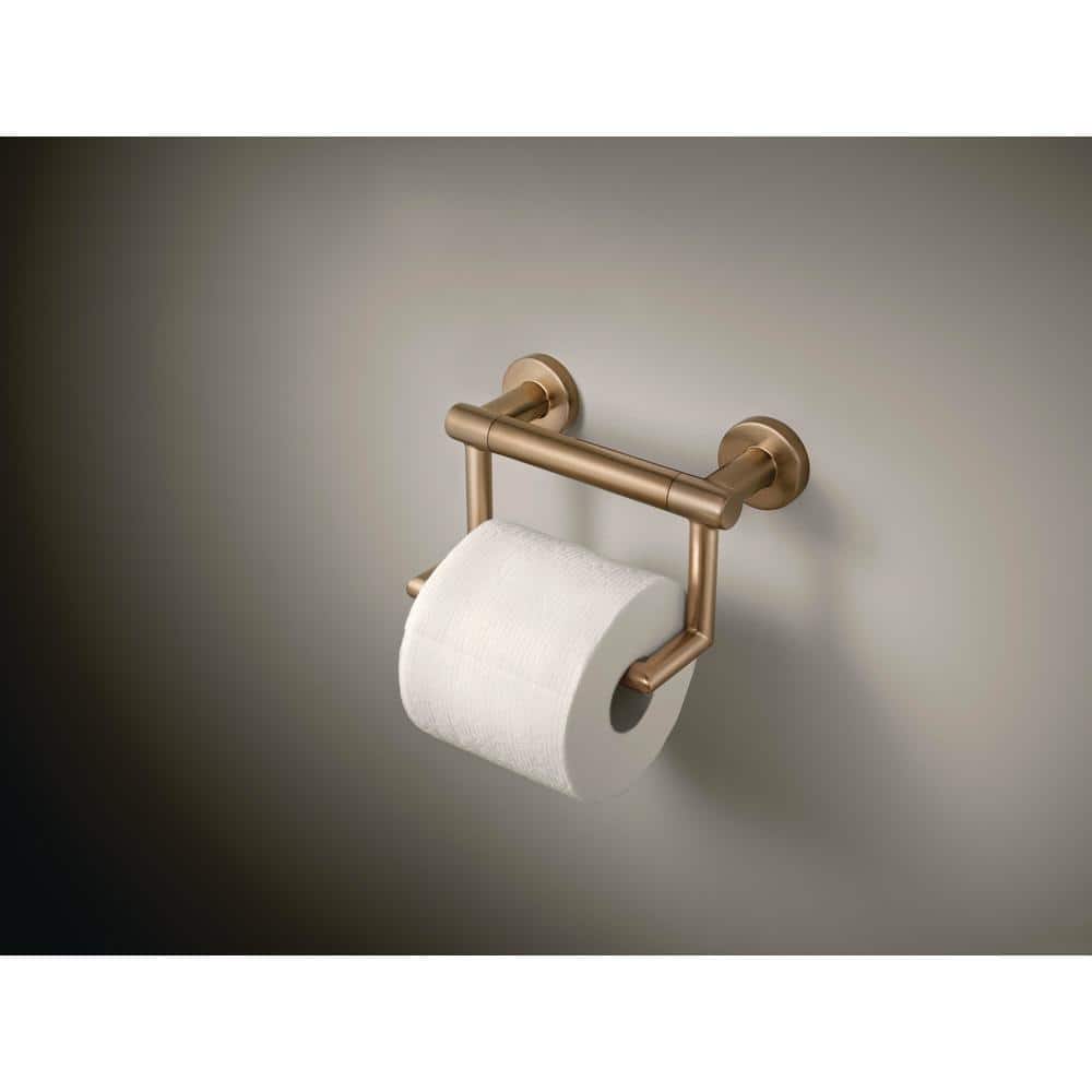 Champagne Bronze Wall Mount Toilet Paper Holder with Assist Bar
