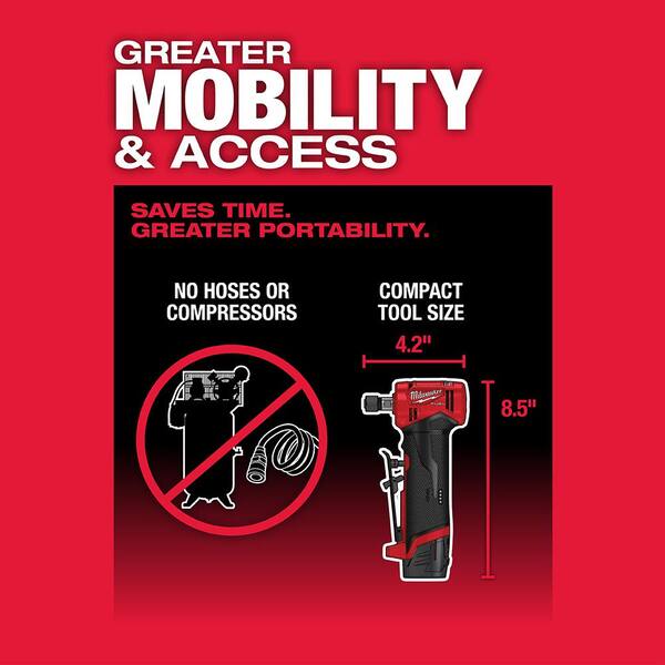 Milwaukee - M12 FUEL 12V Lithium-Ion Brushless Cordless 1/4 in. Right Angle Die Grinder with M12 XC High Output 5.0 Ah Battery Pack