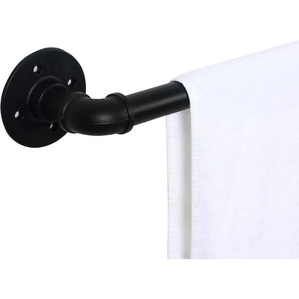 Dyiom 30 in. Wall Mounted, Towel Bar in Matte Black-35.5"L x 3.9"W x 3.3"H