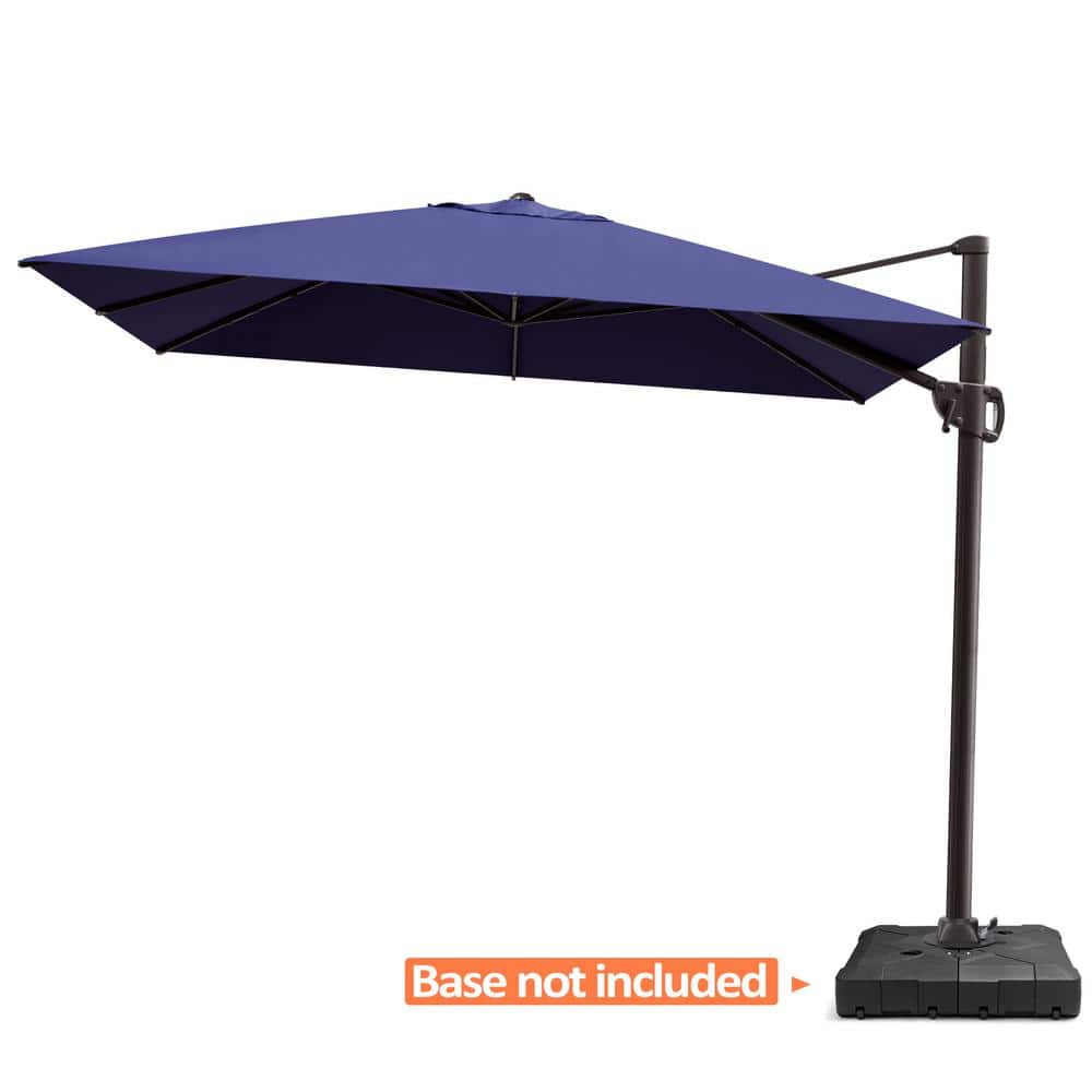 Pellebant Outdoor Patio Umbrella 9 FT x 11 FT Cantilever-Offset Umbrella with No Base Navy Blue