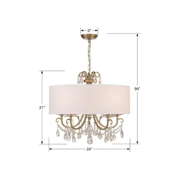 Crystorama Traditional Crystal 6-Light Polished Brass Crystal