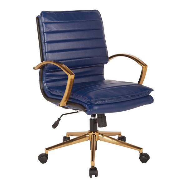 blue and gold desk chair