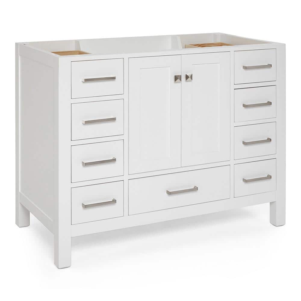Cambridge 42" White Single Freestanding Vanity Cabinet