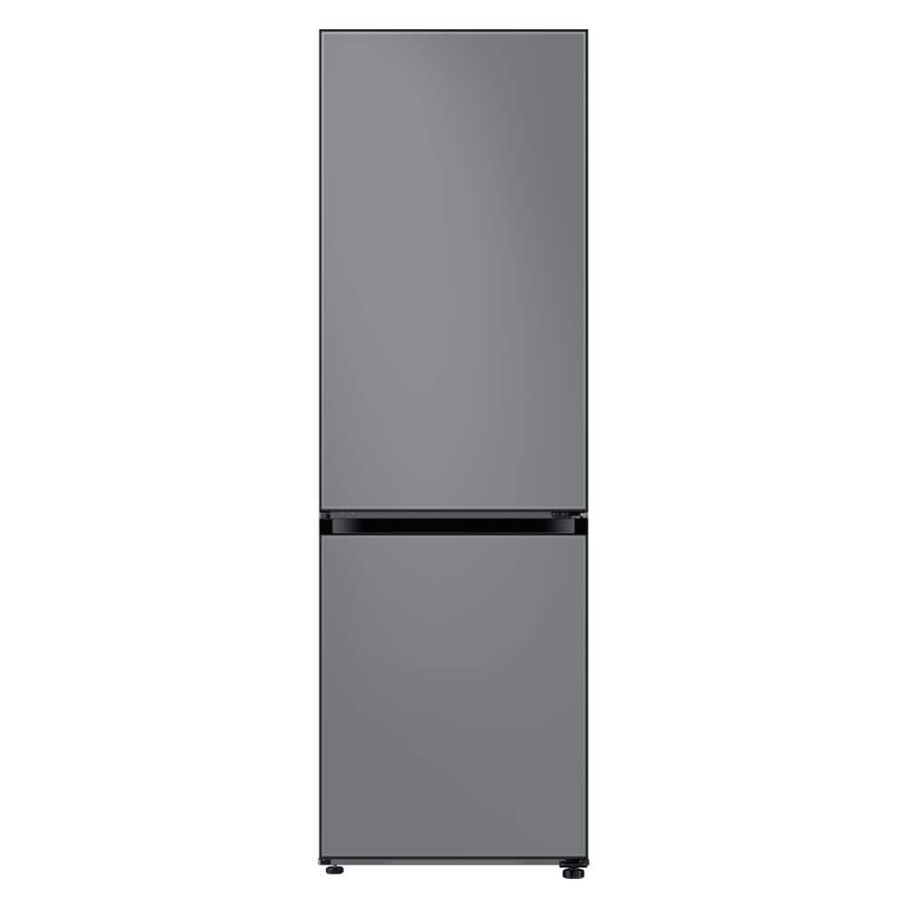 Bespoke 24 in. 12 cu. ft. Bottom Freezer Refrigerator in Matte Grey Glass, 