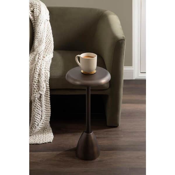 Morizet 10 in. Bronze Round Metal End Table