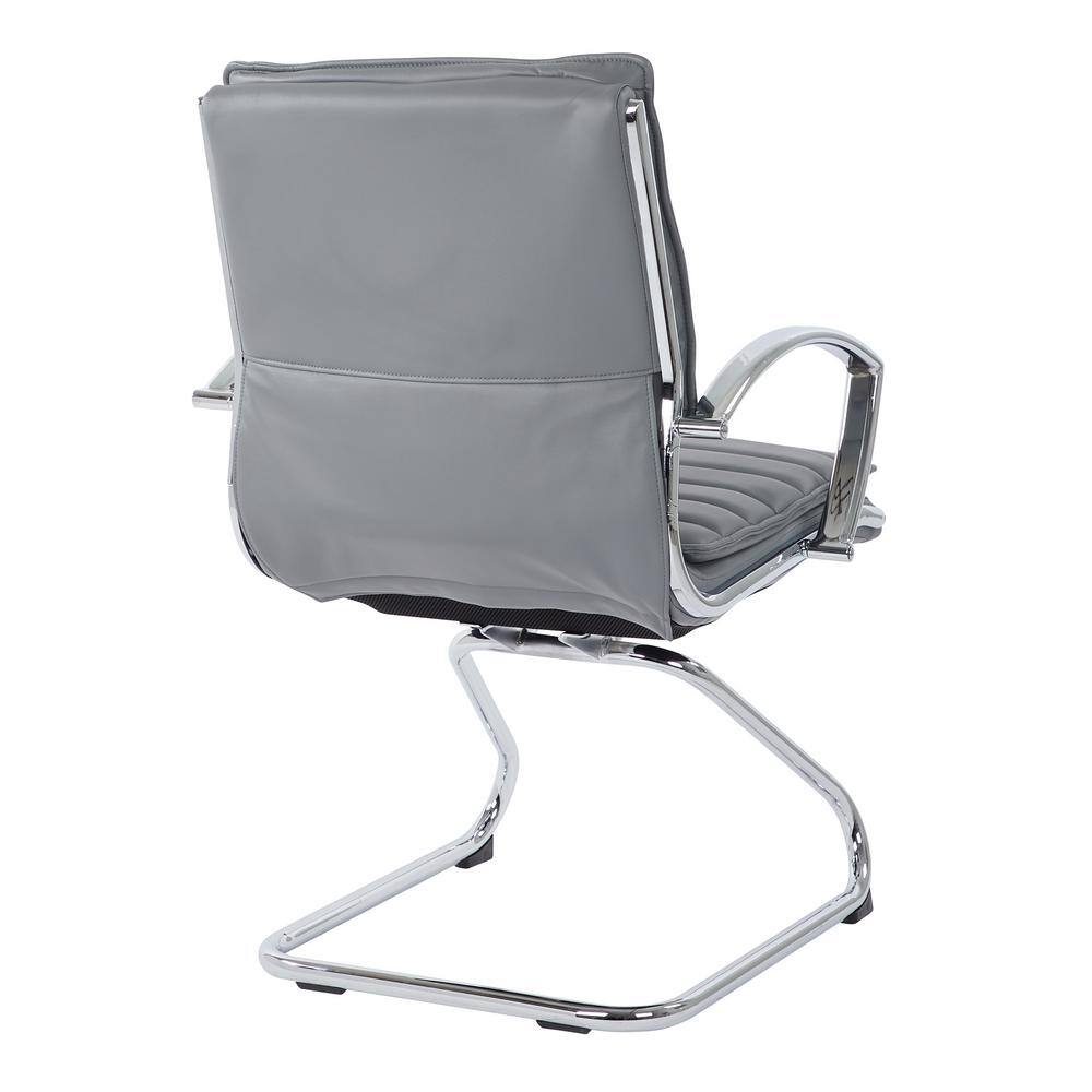 Charcoal Faux Leather Office Chair with Chrome Metal Base