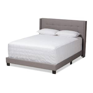 Baxton Studio Brady Light Gray Queen Bed 149 8939 HD The Home Depot