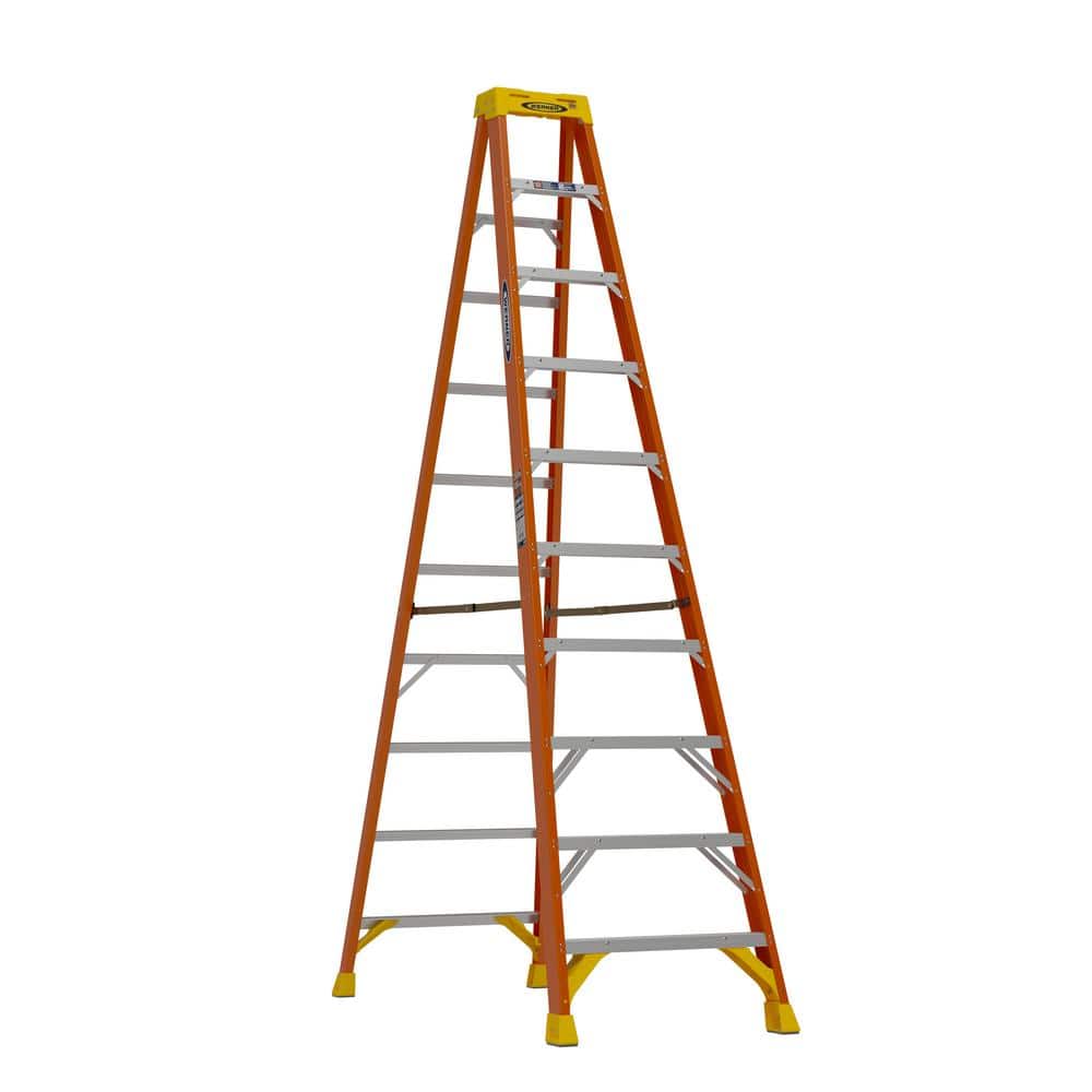 Werner 10 ft. Fiberglass Step Ladder (14 ft. Reach Height) 300 lb. Load Capacity Type IA Duty Rating -  NXT1A10