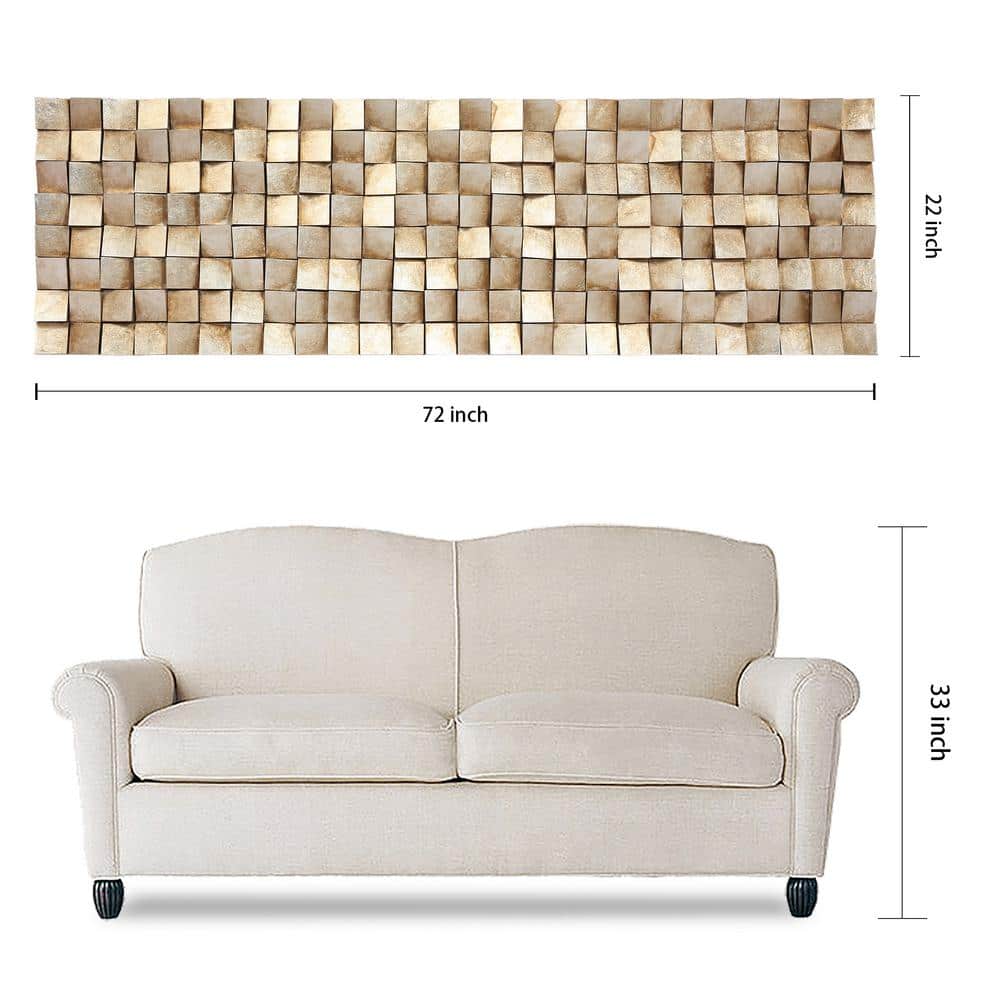 Harvest Light 72" Textured Wooden Block Wall Sculpture