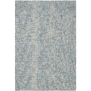Abstract Blue/Charcoal Doormat 3 ft. x 5 ft. Speckled Area Rug