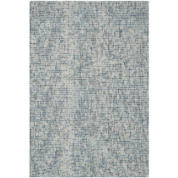 SAFAVIEH Abstract Blue/Charcoal Doormat 3 ft. x 5 ft. Speckled Area Rug