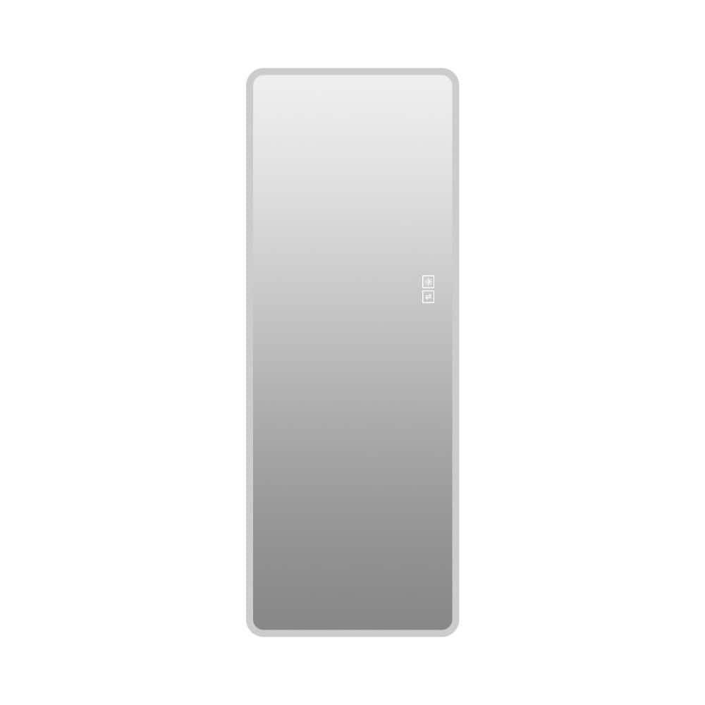 Clear 63 in W x 24 in. H LED Full Length Wall Mounted Artsy Rectangle MDF Framed Mirror Decor Mirror 3 Color Lighting
