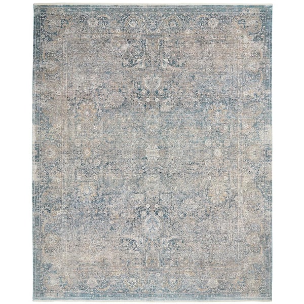 Nourison Starry Nights Cream Blue 10 ft. x 13 ft. Vintage Persian Area Rug
