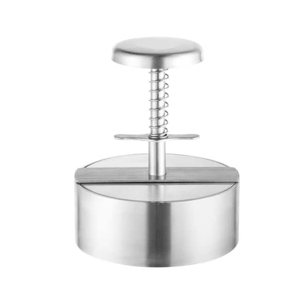 Detachable Stainless Steel Burger Press Heavy Duty Hamburger Patty Maker with Effort-Saving Spring Back